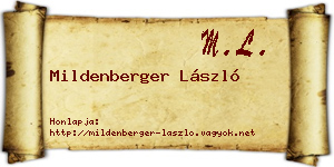 Mildenberger László névjegykártya